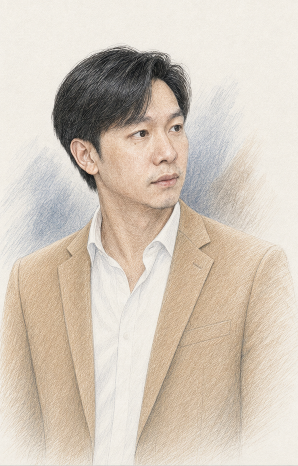Illustrated portrait of Warin Wattanapornprom, PhD.